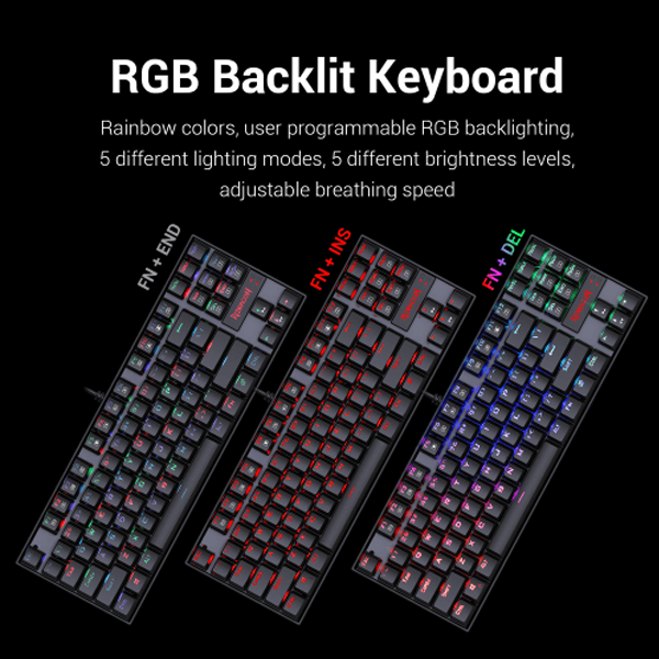 Redragon K552-RGB-2 Mechanical Gaming Keyboard - Black | Gaming Keyboard