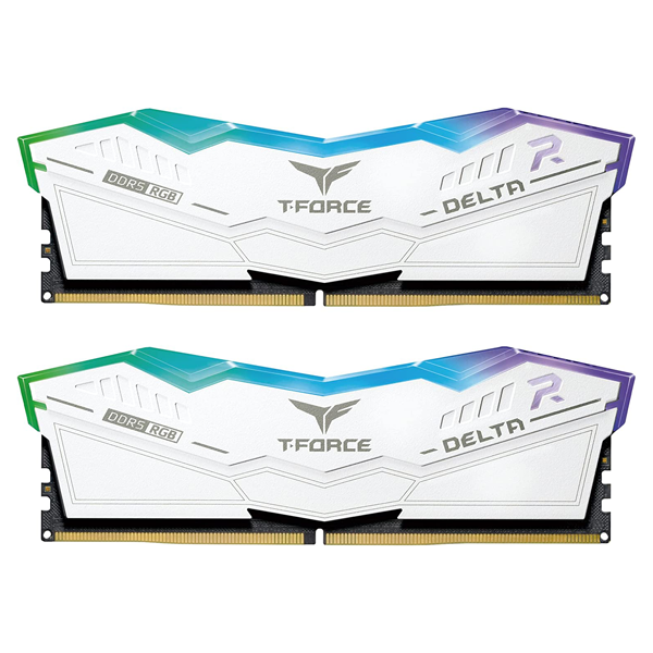 TEAMGROUP T-Force Delta RGB DDR5 Ram 32GB Kit (2x16GB) 5200MHz (PC5-41600) CL40 Desktop Memory Module Ram (White) for 600 Series Chipset|ACCESSORIES