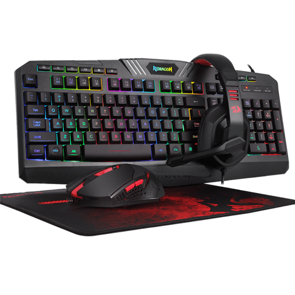 REDRAGON S101 WIRED RGB BACKLIT GAMING KEYBOARD AND MOUSE, GAMING MOUSE PAD, GAMING HEADSET COMBO ALL IN 1 PC GAMER BUNDLE FOR WINDOWS PC – (BLACK)|ACCESSORIES